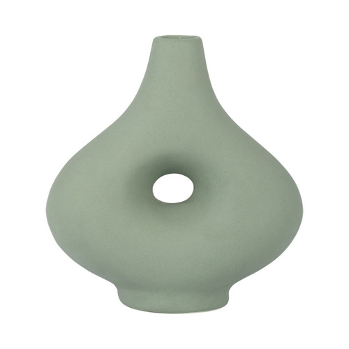 Cer - 7" Short Open Cut-Out Nomad Vase - Dark Sage