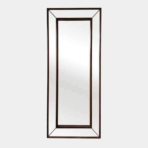 39" X 94" Wood Frame Mirror - Brown