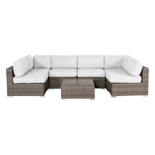 Seating Set With Cushions Handcrafted Wicker Design