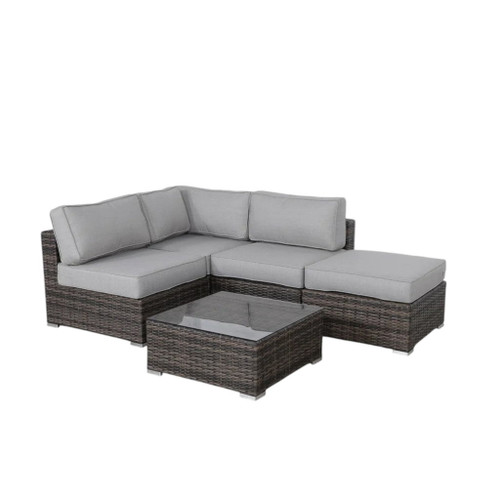 Seating Set With Cushions Handcrafted Wicker Design