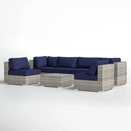Seating Set With Cushions Handcrafted Wicker Design