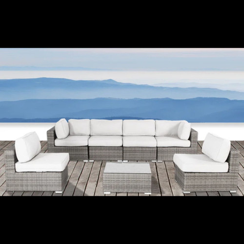 Seating Set With Cushions Handcrafted Wicker Design