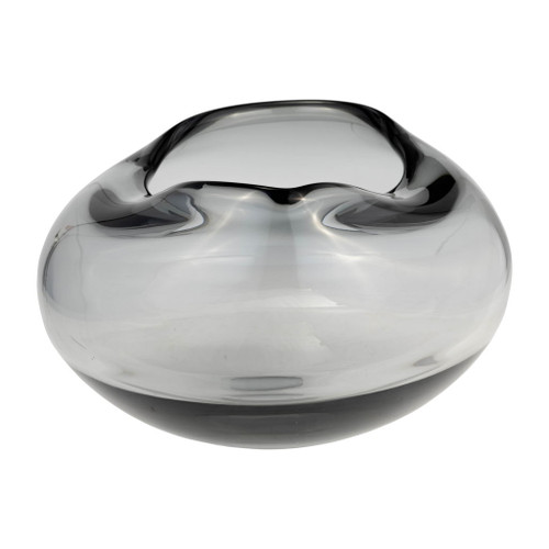 Glass Irregular Shape Bowl 10" - Smoke