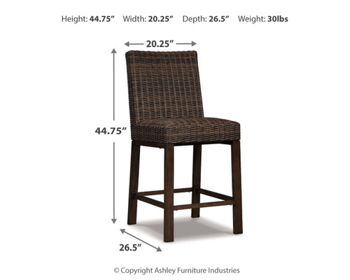 Paradise Trail - Barstool (Set of 2) - Medium Brown
