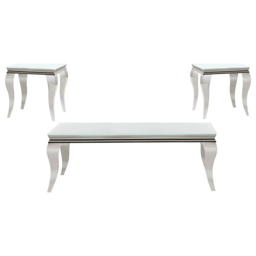 Carone - Glass Top Coffee Table Set