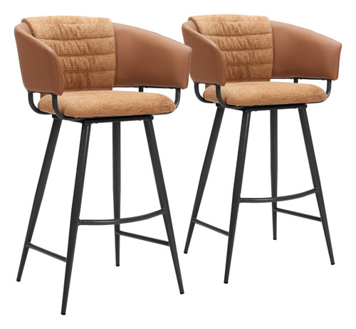 Juno - Barstool (Set of 2) - Brown Juno - Barstool (Set of 2) - Brown