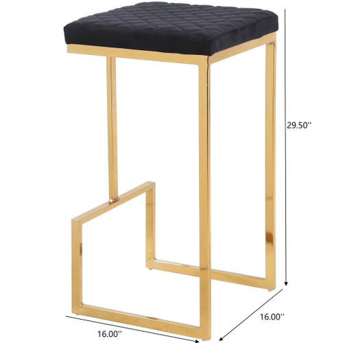 Joel - Mid-Century Modern Luxury Upholstered Stool - Black / Gold