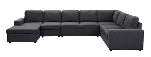 Hayden - Linen 7 Seat Reversible Modular Sectional Sofa Chaise