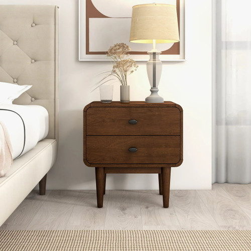 Alexa - Mid-Century Modern Style Night Stand - Brown Alexa - Mid-Century Modern Style Night Stand - Brown