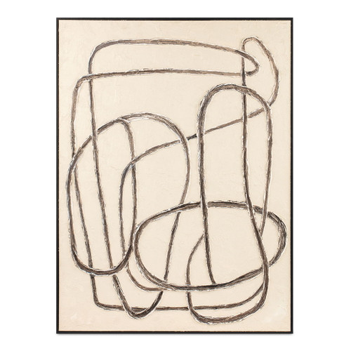 Encounters - Framed Painting - Beige