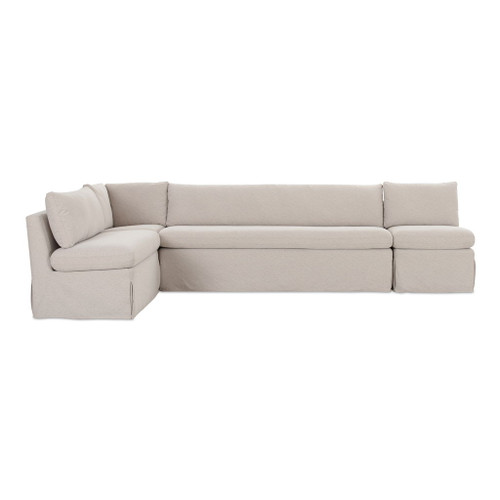 Fable - Slipcover Dining Banquette L-Shape Sectional - Beige