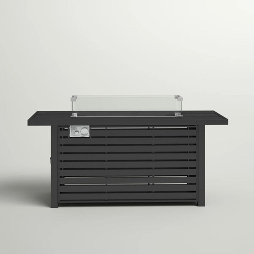 Propane Fire Pit Table With Cover - Black Propane Fire Pit Table With Cover - Black