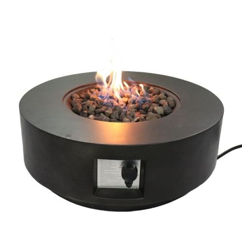 Fiber Reinforced Propane Gas Outdoor Fire Pit Table With Lid - Charcoal Fiber Reinforced Propane Gas Outdoor Fire Pit Table With Lid - Charcoal