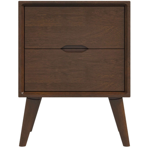 Alexandra - Night Stand With 2 Drawers - Walnut Brown Alexandra - Night Stand With 2 Drawers - Walnut Brown