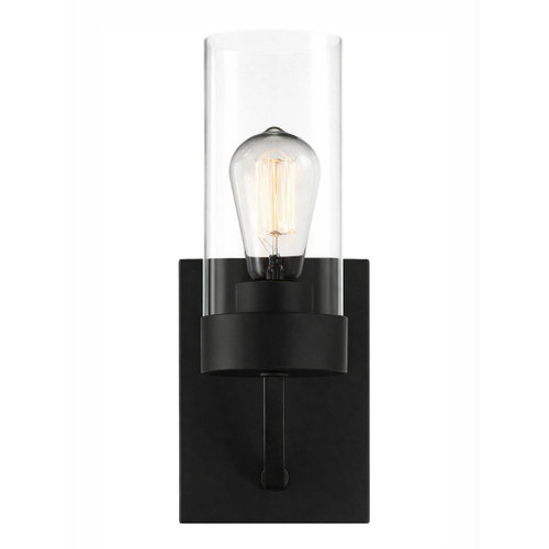 Zephyr - Single Light Sconce - Black / Clear