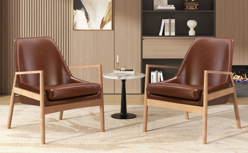 Mid-Century Modern Accent Armchair With High Back