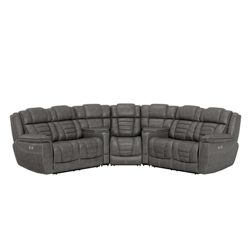 Siena - Power Reclining Sectional - Gray