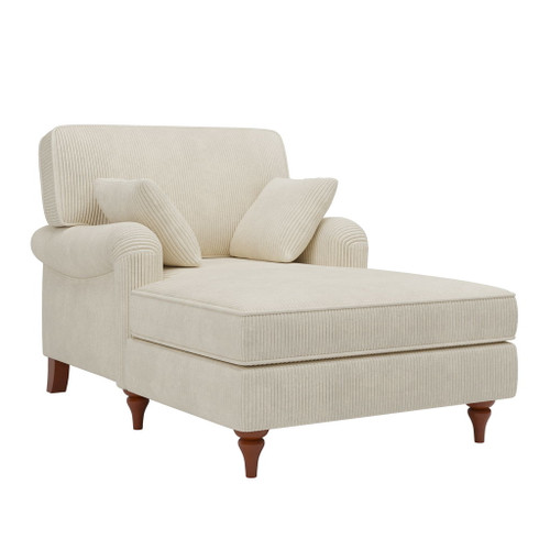 Oversized Chaise Lounger Modern Style Sofa Couch, With Pillows, Charge Station & Cup Holders