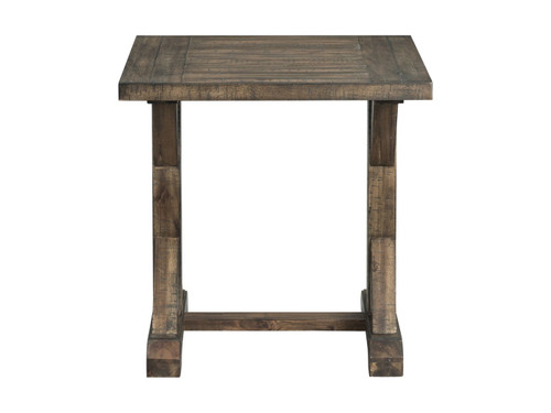 Finn - 3 Piece Accent Trestle Table Set-Coffee Table & Two End Tables - Dark Walnut