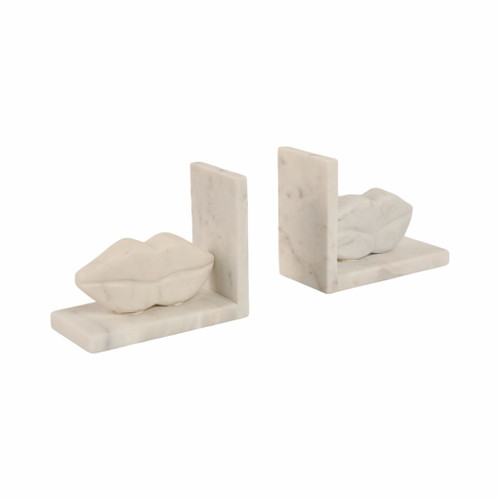 5" Lips Marble Bookends (Set of 2) - Gray 5" Lips Marble Bookends (Set of 2) - Gray