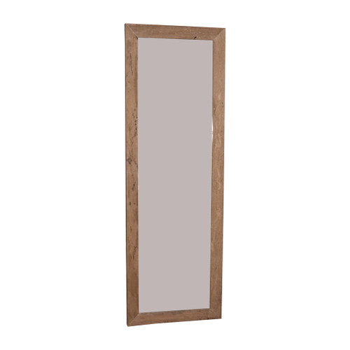 72" Halofax Travertine Stone Floor Mirror - Ivory / Beige
