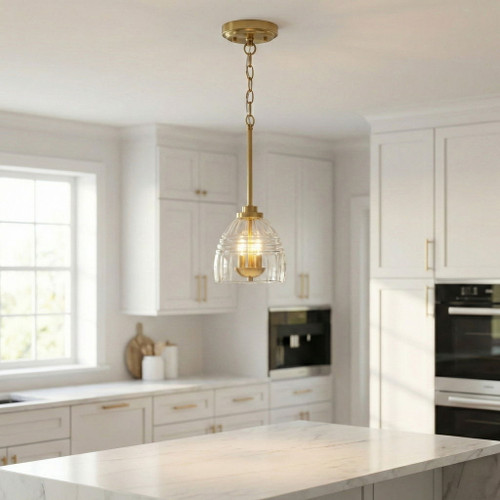 Ember - 3 Candle Lights Chain Pendant - Clear / Gold