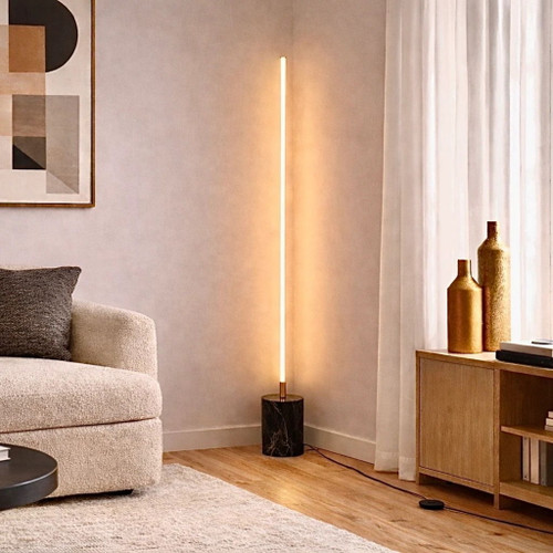 Prism - LED Floor Lamp With On / Off Switch Base - Gold / Marble