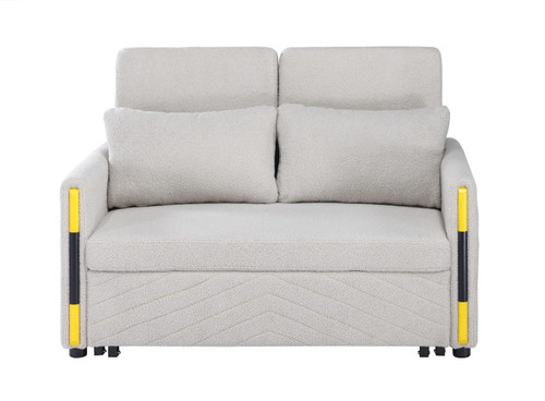 Percy - Teddy Velvet Sleeper Loveseat With Dual-Pull Sleeper Design