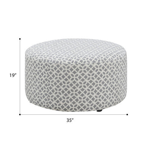 Round Ottoman - Gray
