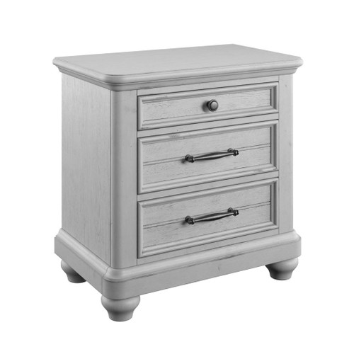3 Drawer Nightstand With USB - Gray - Wood