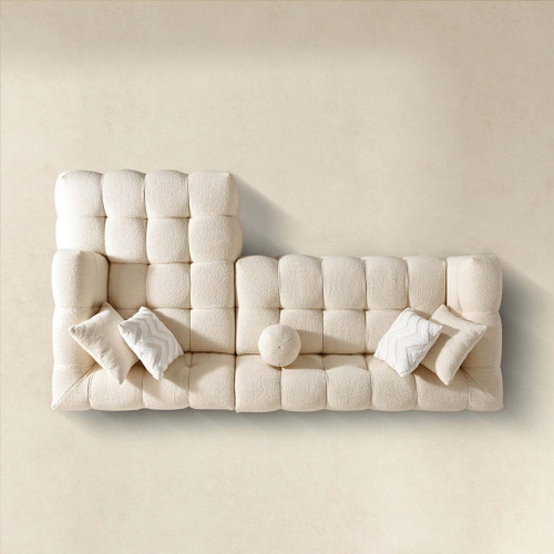 Alana - Tufted Right Sectional Sofa - Ivory