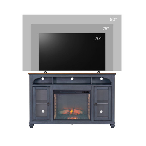 Fireplace TV Stand For TVs Up To 80" - Blue
