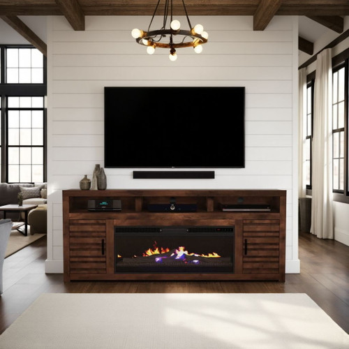 Sausalito - Electric Fireplace TV Stand Console For TVs Up To 95" - Whiskey