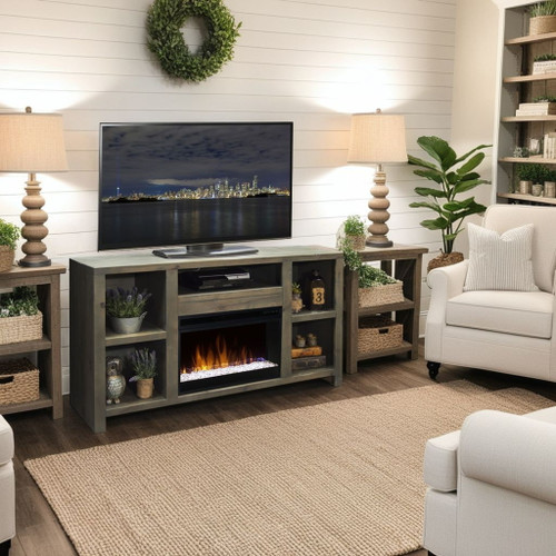 Joshua Creek - Electric Fireplace TV Stand For TVs Up To 70" - Barnwood