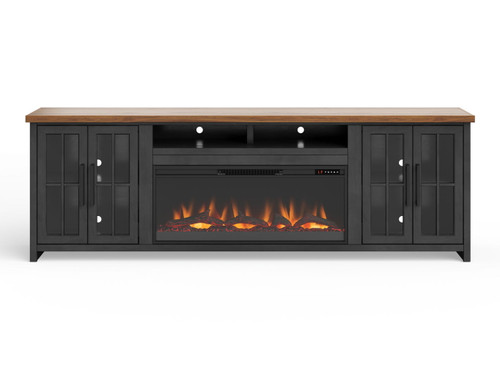 Essex - Fireplace TV Stand Console For TVs Up To 100" - Black, Whiskey