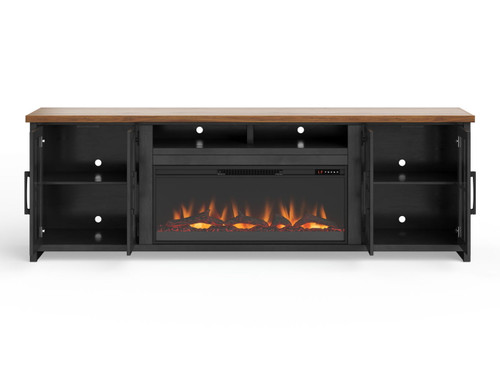 Essex - Fireplace TV Stand Console For TVs Up To 100" - Black, Whiskey
