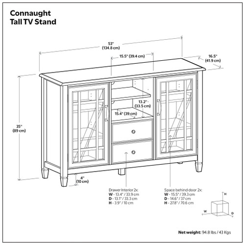 Connaught - Tall TV Stand - Brown