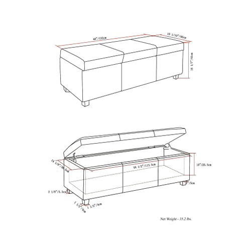 Avalon - Multifunctional Storage Ottoman Bench