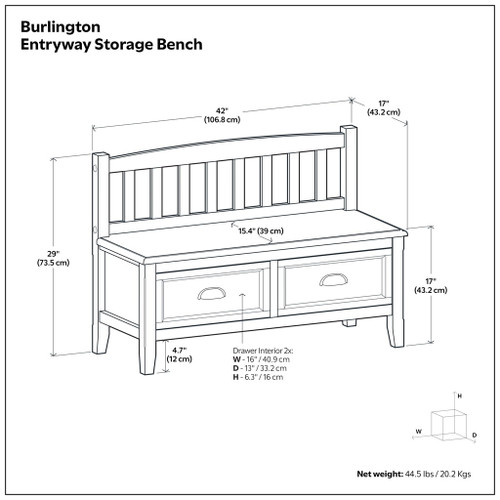 Burlington - Entryway Storage Bench With Drawers