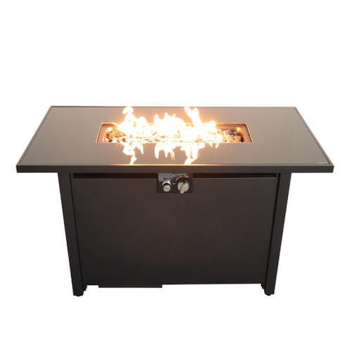 Outdoor Fire Pit Table Durable Construction With Lid - Black Outdoor Fire Pit Table Durable Construction With Lid - Black
