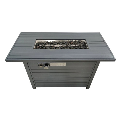 Propane Outdoor Fire Pit Table With Lid High-Quality Materials - Gray