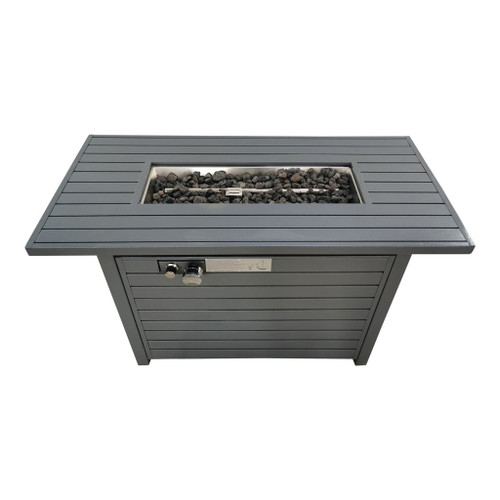 Outdoor Fire Pit Table With Lid, Durable Construction - Gray Outdoor Fire Pit Table With Lid, Durable Construction - Gray