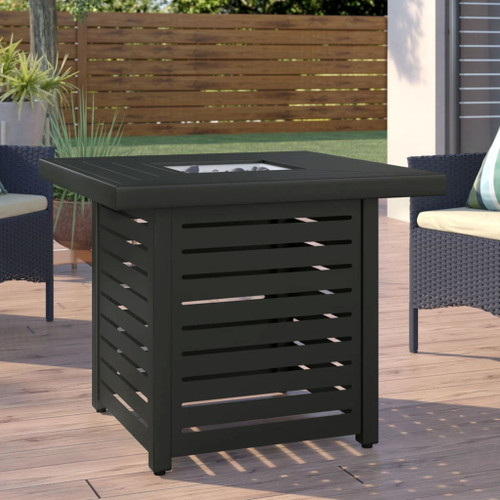 Propane / Gas Fire Pit Table - Black