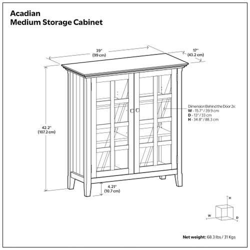 Acadian - Medium Storage Cabinet - Natural Aged Brown