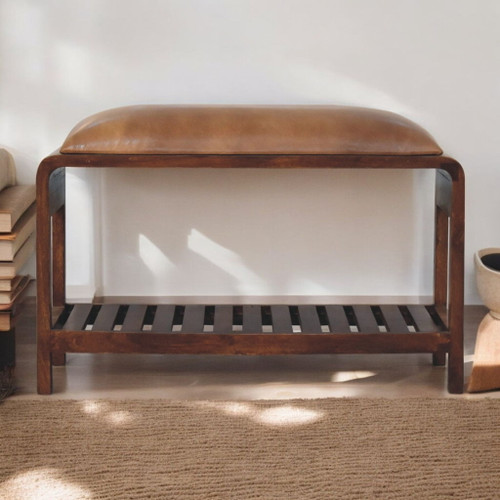 Buffalo - Slatted Square Bench - Brown Buffalo - Slatted Square Bench - Brown