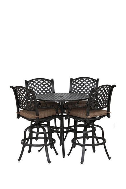 Round 41.97" Long Bar Height Dining Set With Cushions Round 41.97" Long Bar Height Dining Set With Cushions