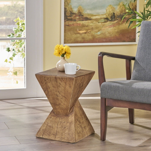 Flamboyant - Outdoor Side Table With Twisted Hourglass Shape
