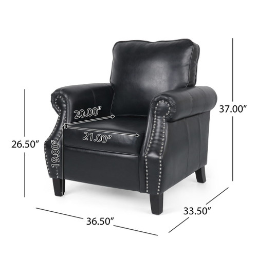 Contemporary Club Chair With Nailhead Trim And Rolled Armrests