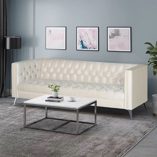 Contemporary 3 Seater Sofa With Button Tufting