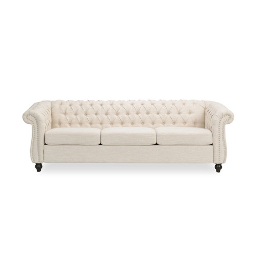 Chesterfield Style 3 Seater Sofa With Deep Button Tufting Chesterfield Style 3 Seater Sofa With Deep Button Tufting